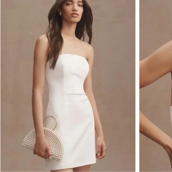 NWT Watters Strapless Ballad Crepe Mini Dress 8 - Picture 2 of 4